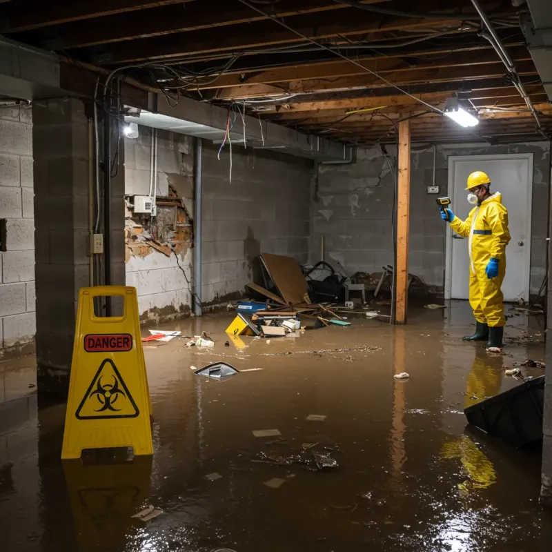 Flooded Basement Electrical Hazard in Northfield, OH Property